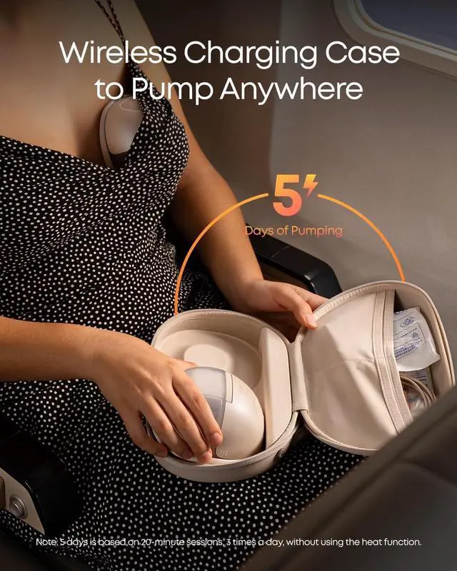 Alt view image 4 of 7 - eufy Security Heated Wearable Breast Pump S1 Pro, Slim Hands-Free with Industry-Leading HeatFlow Tech, Wireless Charging Case, App-Controlled OptiRhythm, Hospital-Grade Suction, in-Bra Use