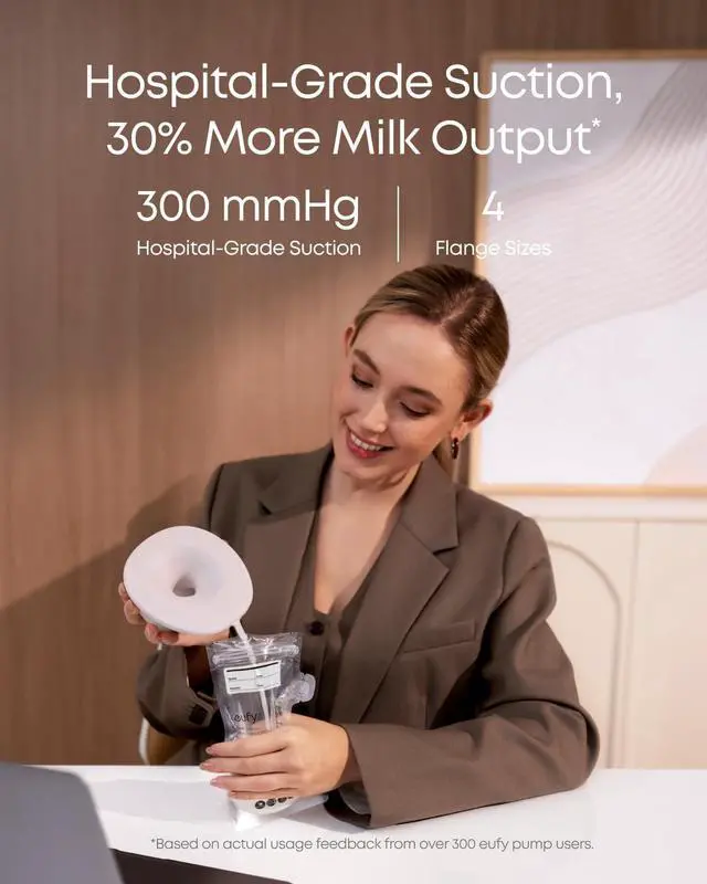 Alt view image 7 of 7 - eufy Security Heated Wearable Breast Pump S1 Pro, Slim Hands-Free with Industry-Leading HeatFlow Tech, Wireless Charging Case, App-Controlled OptiRhythm, Hospital-Grade Suction, in-Bra Use