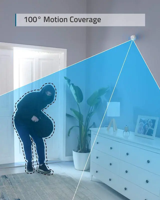 Alt view image 9 of 14 - eufy Security Home Alarm System Motion Sensor, 100° Coverage, 30ft Detection Range, 2-Year Battery Life, Adjustable Sensitivity, Requires eufy Security HomeBase, Links with HomeBase-Connected Devices
