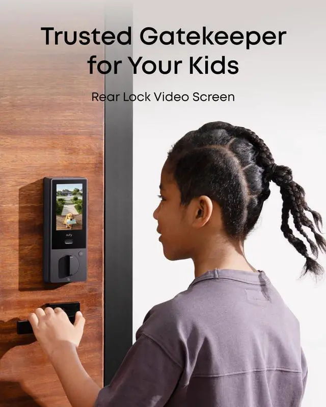 Alt view image 7 of 7 - eufy FamiLock S3 Max Smart Lock with Palm Vein Recognition - Keyless Entry Door Lock for Front Door, 3-in-1 Wi-Fi Keypad Deadbolt+ 2K HDR Camera+ Doorbell, ANSI/BHMA Grade 1, Rear Lock Video Screen