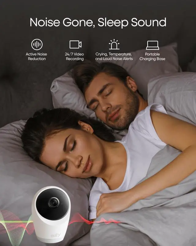 Alt view image 6 of 7 - eufy Security Baby Monitor E21 with 4K UHD Camera, 5'' 720p Display, 8X Zoom, Hybrid Wi-Fi and No Wi-Fi Connection, 24/7 Recording in app, Pan-Tilt, Portable Camera with Built-in Battery, ANR