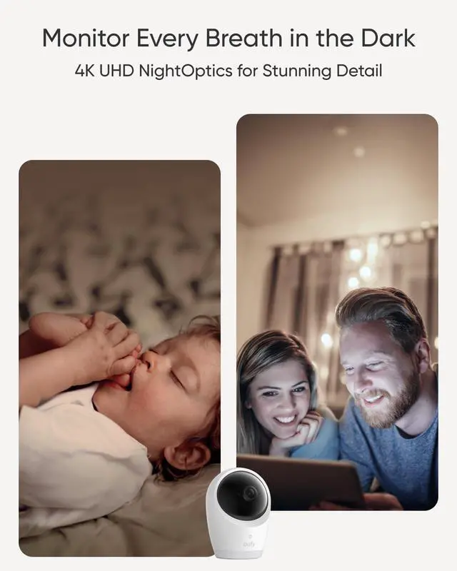 Alt view image 3 of 7 - eufy Security Baby Monitor E21 with 4K UHD Camera, 5'' 720p Display, 8X Zoom, Hybrid Wi-Fi and No Wi-Fi Connection, 24/7 Recording in app, Pan-Tilt, Portable Camera with Built-in Battery, ANR