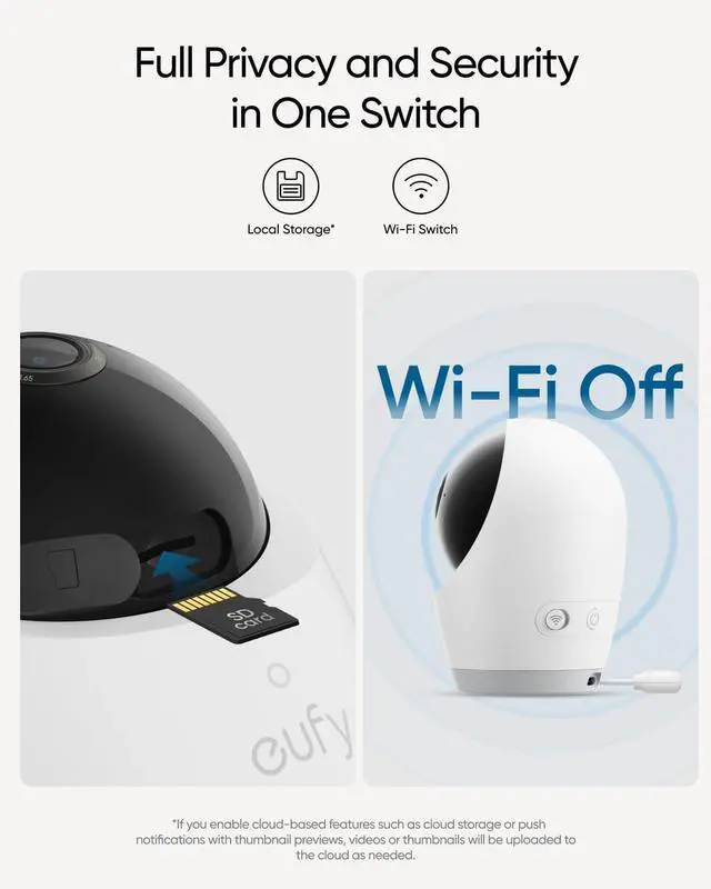 Alt view image 7 of 7 - eufy Security Baby Monitor E21 with 4K UHD Camera, 5'' 720p Display, 8X Zoom, Hybrid Wi-Fi and No Wi-Fi Connection, 24/7 Recording in app, Pan-Tilt, Portable Camera with Built-in Battery, ANR