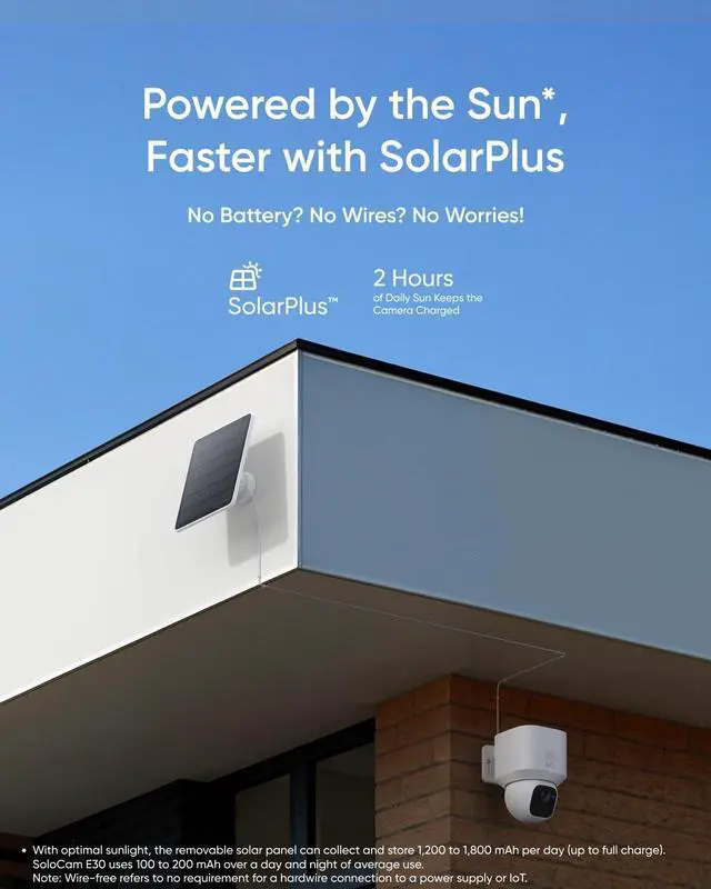 Alt view image 11 of 13 - eufy Security SoloCam E30, 2 Pack, Security Cameras Wireless Outdoor, Solar Camera Outdoor Wireless, 360° Pan, AI Tracking, 2K Clarity, No Monthly Fee, Supports Only 2.4GHz 4 Pack+Homebase 2