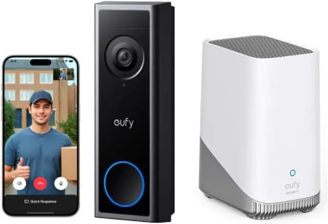 Main image of eufy Security Video Doorbell C30 with HomeBase S380, Battery Powered, 2K FHD, 4:3 Expanded View, Easy Installation, Ring Call, Human and Motion Detection, No Monthly Fee