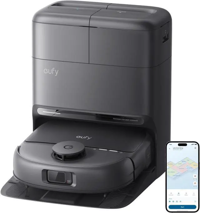 Main image of eufy Robot Vacuum Omni C28 and Dust bags, 15,000 Pa Suction,HydroJet Self Clean Roller Mop,Zero-Tangle for Pet Hair, Auto Mop Washing&Drying, Self-Emptying&Refilling