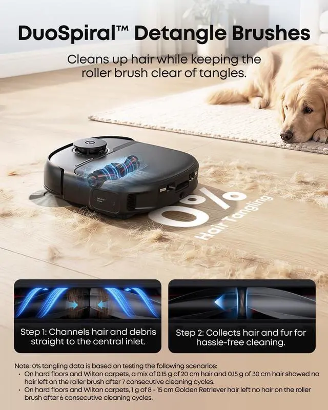 Alt view image 2 of 7 - eufy Robot Vacuum Omni C28 and Dust bags, 15,000 Pa Suction,HydroJet Self Clean Roller Mop,Zero-Tangle for Pet Hair, Auto Mop Washing&Drying, Self-Emptying&Refilling