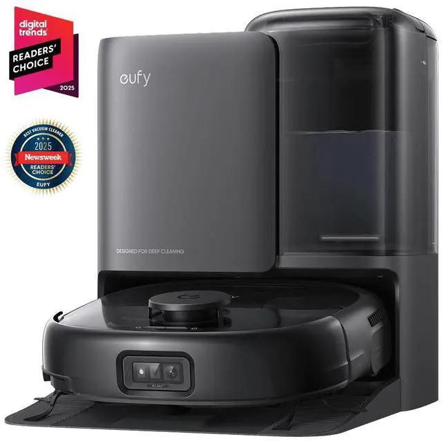 Main image of Restored eufy E25 Robot Vacuum and Mop Combo, 20,000 Pa Suction, HydroJet Self-Clean Roller Mop, All-in-One Station, Extendable Side Brush, Zero-Tangle for Pet Hair, AI Obstacle Avoidance