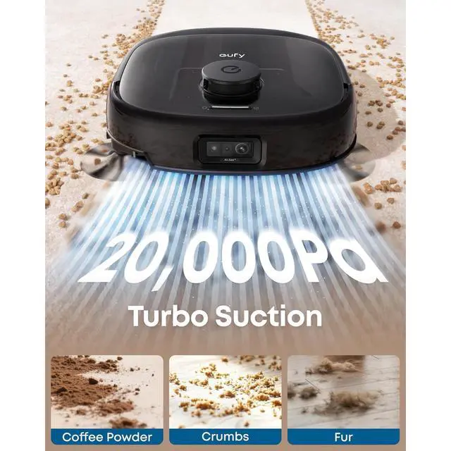Alt view image 6 of 7 - Restored eufy E25 Robot Vacuum and Mop Combo, 20,000 Pa Suction, HydroJet Self-Clean Roller Mop, All-in-One Station, Extendable Side Brush, Zero-Tangle for Pet Hair, AI Obstacle Avoidance