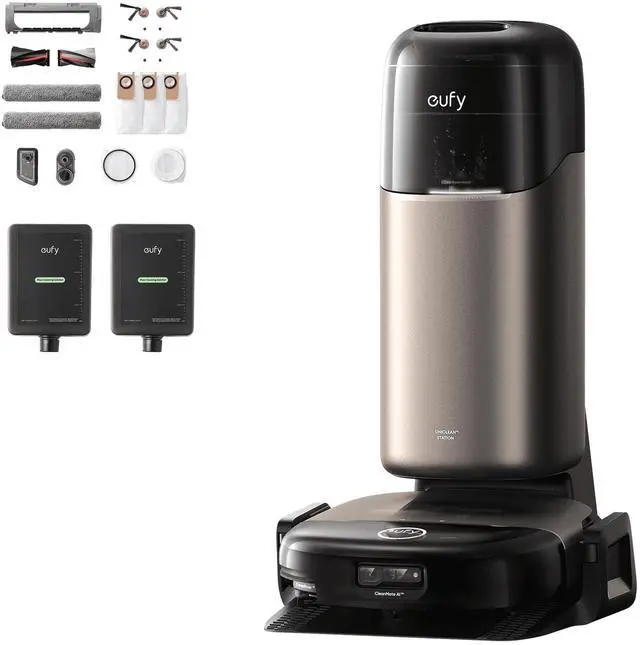 Main image of eufy Robot Vacuum Omni S2 + Accessory Kit + Hard Floor Cleaner,30,000 Pa Fade-Free Suction,99.99% Germ Removal, HydroJet 2.0 Always Self-Cleaning Roller Mop,5-Layer Filtration