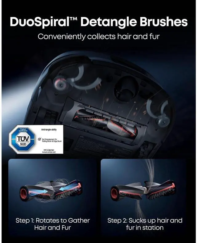 Alt view image 4 of 7 - eufy Robot Vacuum Omni S2 + Accessory Kit,99.99% Germ Removal, HydroJet 2.0 Always Self-Cleaning Roller Mop, 30,000 Pa Fade-Free Suction, 5-Layer Filtration, 68-Days Self Emptying, Fragrance Diffuse