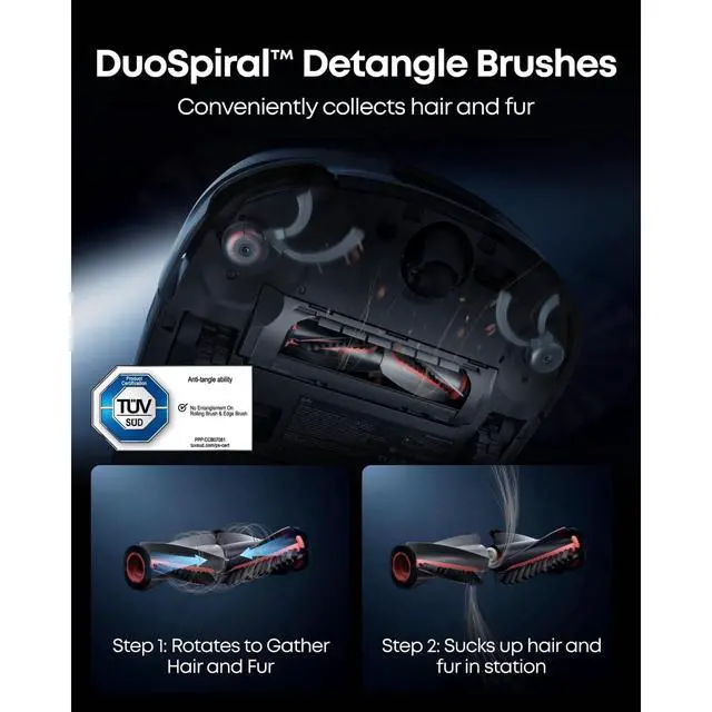 Alt view image 4 of 7 - eufy Robot Vacuum Omni S2 + Auto Refill and Drainage System,99.99% Germ Removal, HydroJet 2.0 Always Self-Cleaning Roller Mop, 30,000 Pa Fade-Free Suction, 5-Layer Filtration