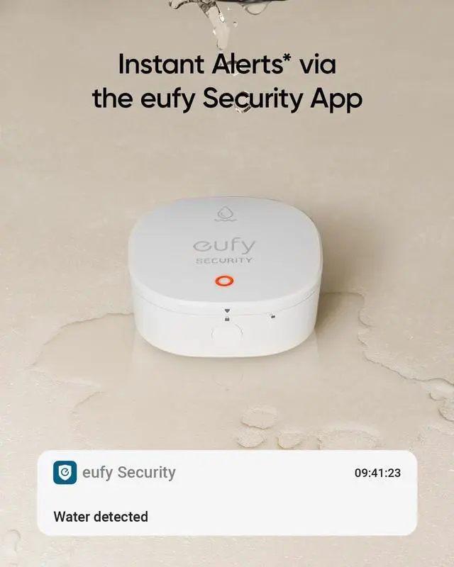 Alt view image 6 of 6 - eufy Security Water and Freeze Sensor with Remote Alerts, IP65 Waterproof, 2-Year Battery Life, HomeBase Required, Compatible with HomeBase 2 and 3, Optional 24/7 Protection Service, App Control