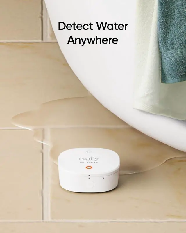 Alt view image 2 of 6 - eufy Security Water and Freeze Sensor with Remote Alerts, IP65 Waterproof, 2-Year Battery Life, HomeBase Required, Compatible with HomeBase 2 and 3, Optional 24/7 Protection Service, App Control