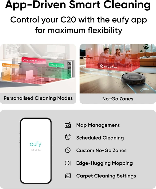 Alt view image 7 of 7 - eufy C20 Robot Vacuum Mop, Self Emptying, Auto Mop Washing and Drying, Premium