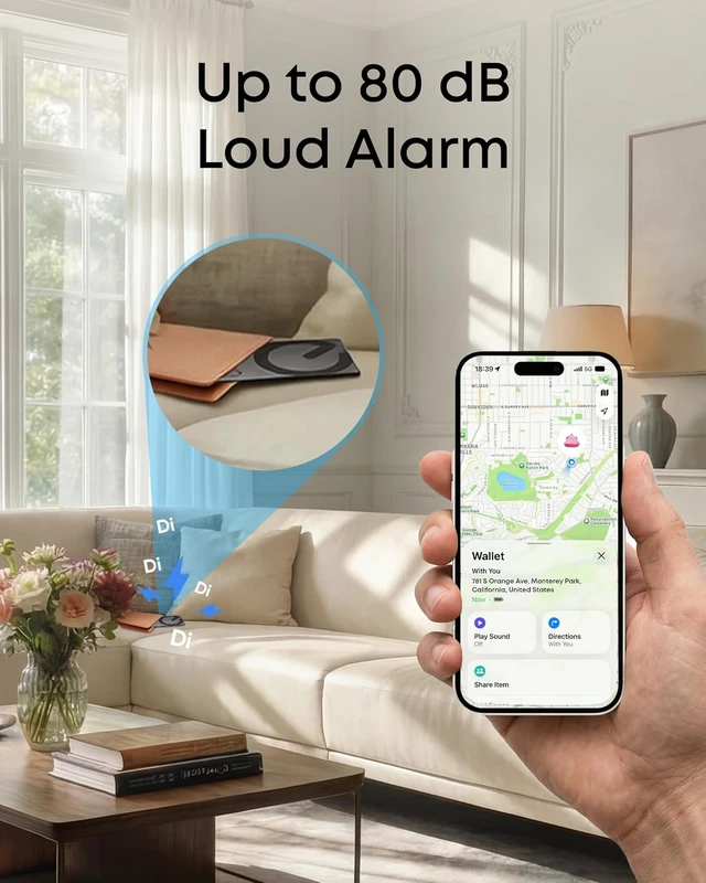 Alt view image 6 of 7 - eufy SmartTrack Card E40, Works with iPhone iOS or Android, 1.7 mm Ultra-Thin, Wireless Charging, 80 dB Loud Alarm, Water-Resistant, Perfect for Wallets and Passports