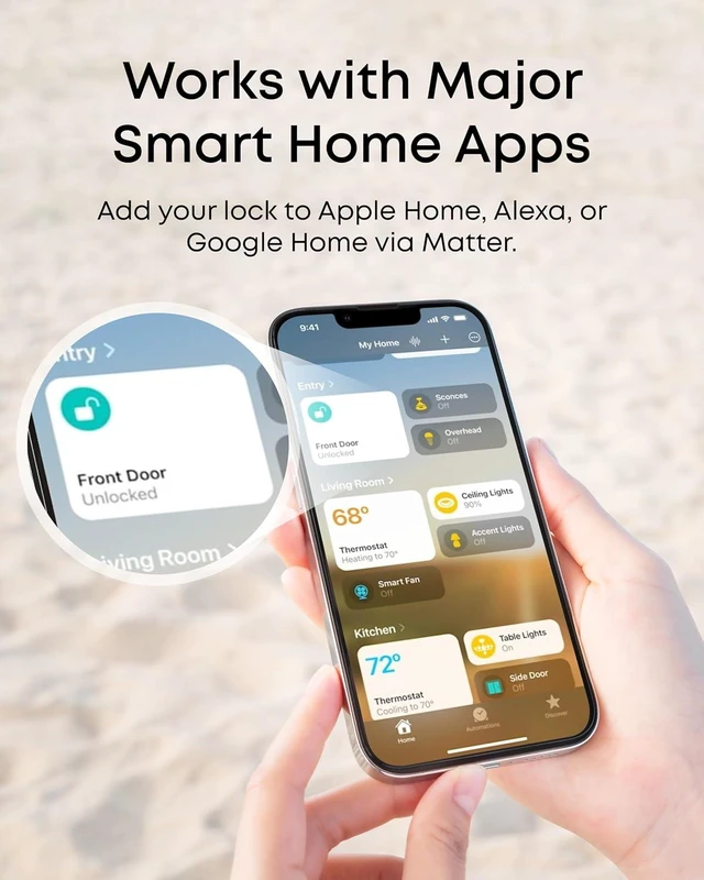 Alt view image 3 of 7 - eufy Security Smart Lock Familock E32, Fingerprint Keyless Entry Door Lock
8 AA Batteries, 8-Month Battery Life, Supports Matter, Apple Home, Google Home, and Alexa, Front Door Smart Lock Deadbolt