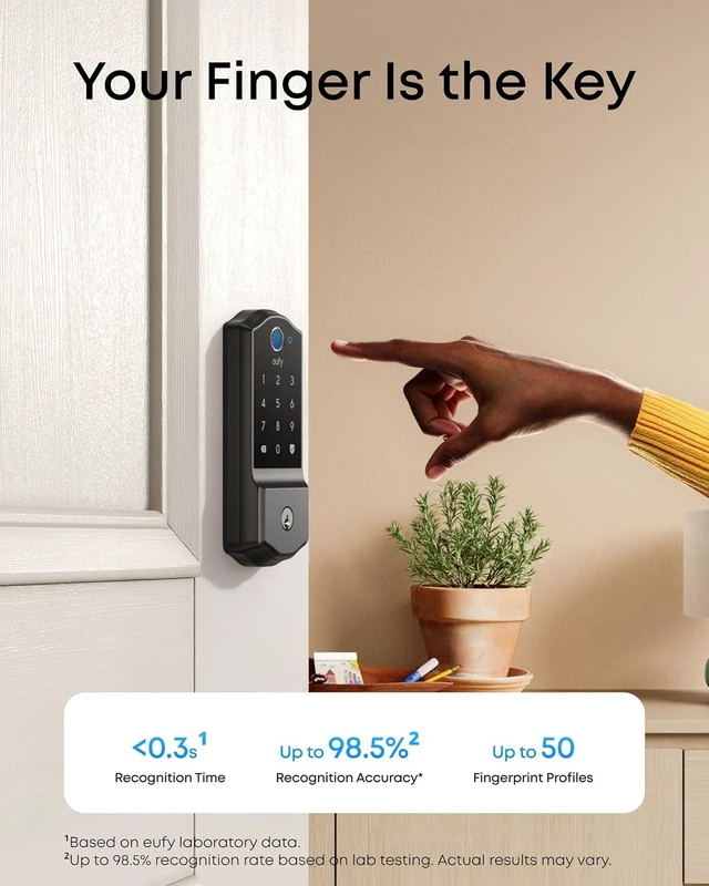 Alt view image 4 of 7 - eufy Security Smart Lock Familock E32, Fingerprint Keyless Entry Door Lock
8 AA Batteries, 8-Month Battery Life, Supports Matter, Apple Home, Google Home, and Alexa, Front Door Smart Lock Deadbolt