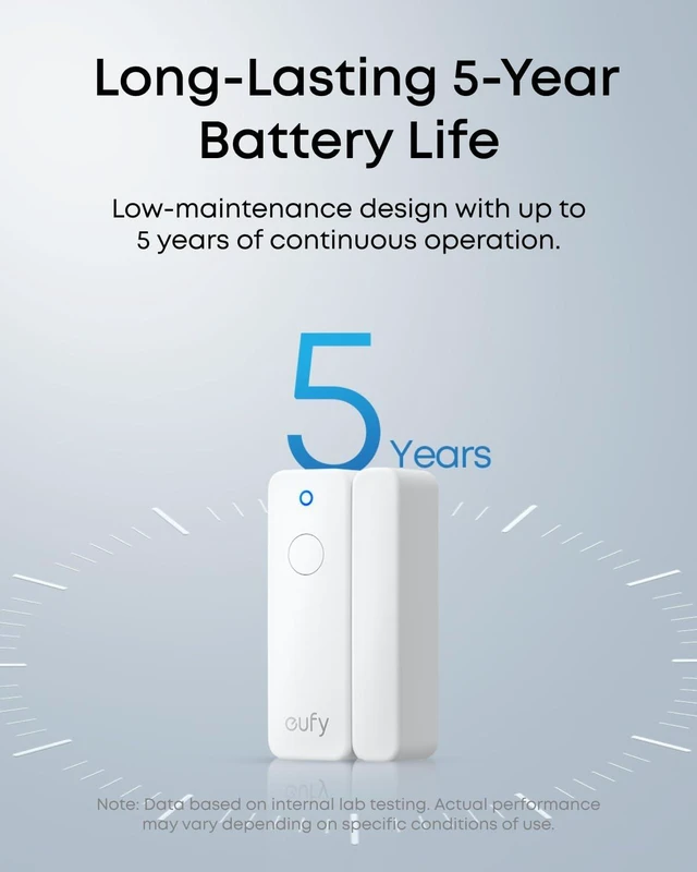 Alt view image 5 of 7 - eufy Security Entry Sensor E20, Window & Door Alarm, 5-Year Battery
Dual-Side Detection, Instant Alerts, Bypass Button, 656ft open-air range, HomeBase 2/3/Mini/Pro required, No Monthly Fee