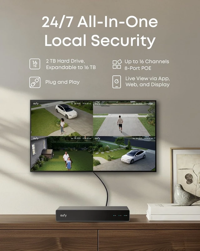 Alt view image 4 of 7 - eufy Security PoE Bullet-PTZ Cam S4, 4K UHD, Add-On Cam
Requires eufy NVR, Triple Lens, 360° Coverage, 8X Hybrid Zoom, AI Tracking, Red & Blue Light, PoE Plug & Play, 24/7 Recording