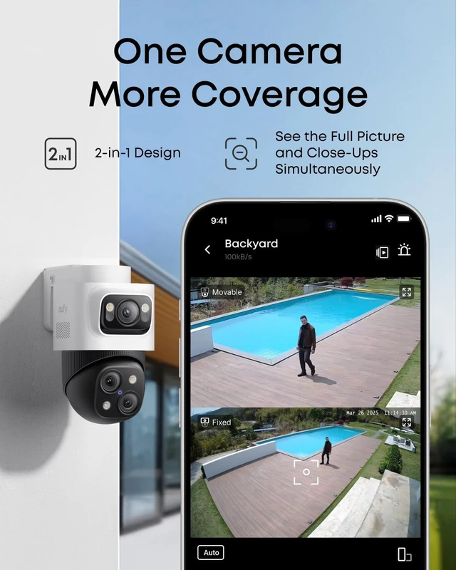 Alt view image 5 of 7 - eufy Security PoE Bullet-PTZ Cam S4, 4K UHD, Add-On Cam
Requires eufy NVR, Triple Lens, 360° Coverage, 8X Hybrid Zoom, AI Tracking, Red & Blue Light, PoE Plug & Play, 24/7 Recording