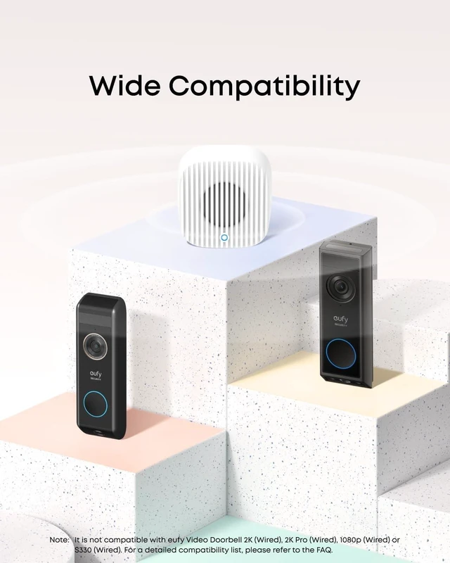 Alt view image 2 of 7 - eufy Video Doorbell Chime 2, 10 Built-In Chimes, 2.4 GHz and 5 GHz Dual-Band Wi-Fi, Easy Setup, Bluetooth Auto-Pairing, Adjustable Volume Up to 80 dB