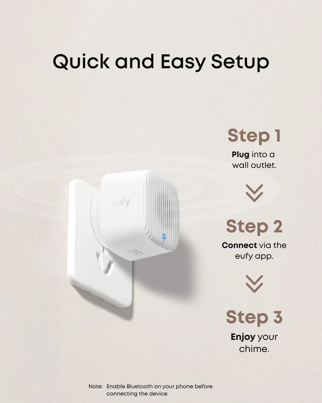 Alt view image 5 of 7 - eufy Video Doorbell Chime 2, 10 Built-In Chimes, 2.4 GHz and 5 GHz Dual-Band Wi-Fi, Easy Setup, Bluetooth Auto-Pairing, Adjustable Volume Up to 80 dB