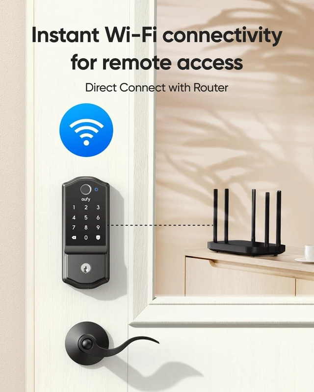 Alt view image 5 of 7 - eufy Security Smart Lock C220, Fingerprint Keyless Entry Door Lock
Built-in Wi-Fi, App Remote Control, Up to 8-Month Battery, Front Door Smart Lock Deadbolt, IP53, Black, Traditional