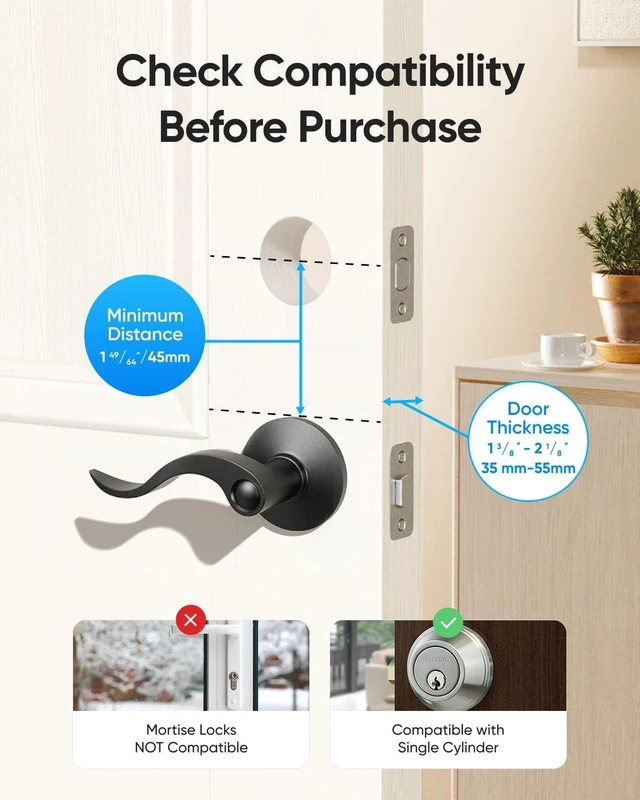 Alt view image 6 of 7 - eufy Security Smart Lock C220, Fingerprint Keyless Entry Door Lock
Built-in Wi-Fi, App Remote Control, Up to 8-Month Battery, Front Door Smart Lock Deadbolt, IP53, Black, Traditional