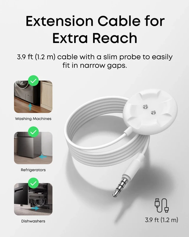 Alt view image 4 of 7 - eufy Security Flood & Freeze Sensor E20, Water Leak Detector &Freeze Alarm
Extended Reach with Cable, 75 dB Alarm, 5-Year Battery, Requires HomeBase 2, 3, Mini, or Pro. For Basement, Kitchen, Laundry
