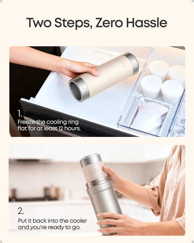 Alt view image 5 of 7 - eufy Portable Milk Cooler E10, 20 oz, Stainless Steel, BPA-Free
24H Preservation, 5 oz / 10 oz Multi-Size Bottle, Perfect for Working or Traveling, FoodGrade Safety, Durable, Easy Cleaning