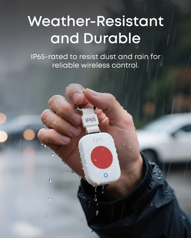 Alt view image 3 of 6 - eufy Panic Button, Wireless SOS Alarm, Weatherproof, Wearable or Wall Mount
Long-Lasting Battery, Multiple Carrying and Mounting Options, Requires a US version of HomeBase 2, 3, Mini, or Pro