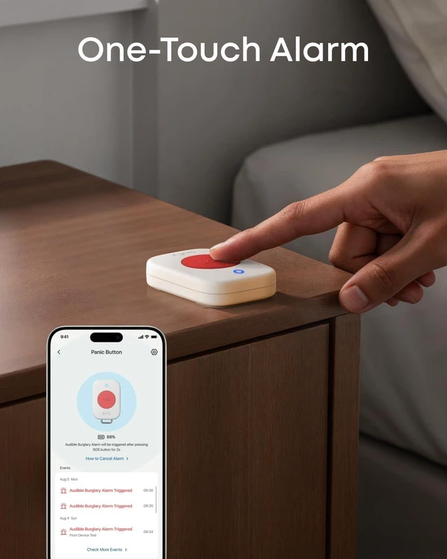 Alt view image 5 of 6 - eufy Panic Button, Wireless SOS Alarm, Weatherproof, Wearable or Wall Mount
Long-Lasting Battery, Multiple Carrying and Mounting Options, Requires a US version of HomeBase 2, 3, Mini, or Pro