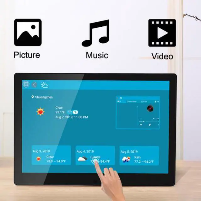 Alt view image 2 of 7 - TakeIt WiFi Digital Picture Frame 10 inch Digital Photo Video Cloud Frame 16GB HD 1280x800 IPS LCD Touch Screen Auto-Rotate Adjustable Brightness Black