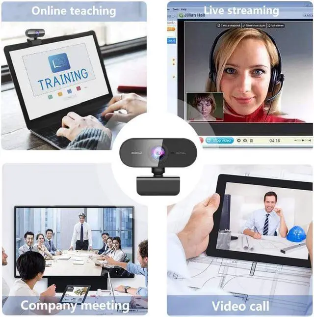 Alt view image 3 of 7 - TakeIt Webcam 1080P HD PC Computer Camera Video Webcam with Microphone USB for Zoom Skype Teams Online Teaching Laptop MAC PC Desktop