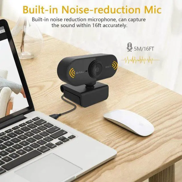 Alt view image 2 of 7 - TakeIt Webcam 1080P HD PC Computer Camera Video Webcam with Microphone USB for Zoom Skype Teams Online Teaching Laptop MAC PC Desktop