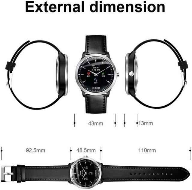 Alt view image 7 of 7 - TakeIt Men Smart Watch Bluetooth ECG PPG Smartwatch Color Screen Heart Rate Sleep Monitor Multi-sport Fitness Tracker Leather Strap for IOS Android