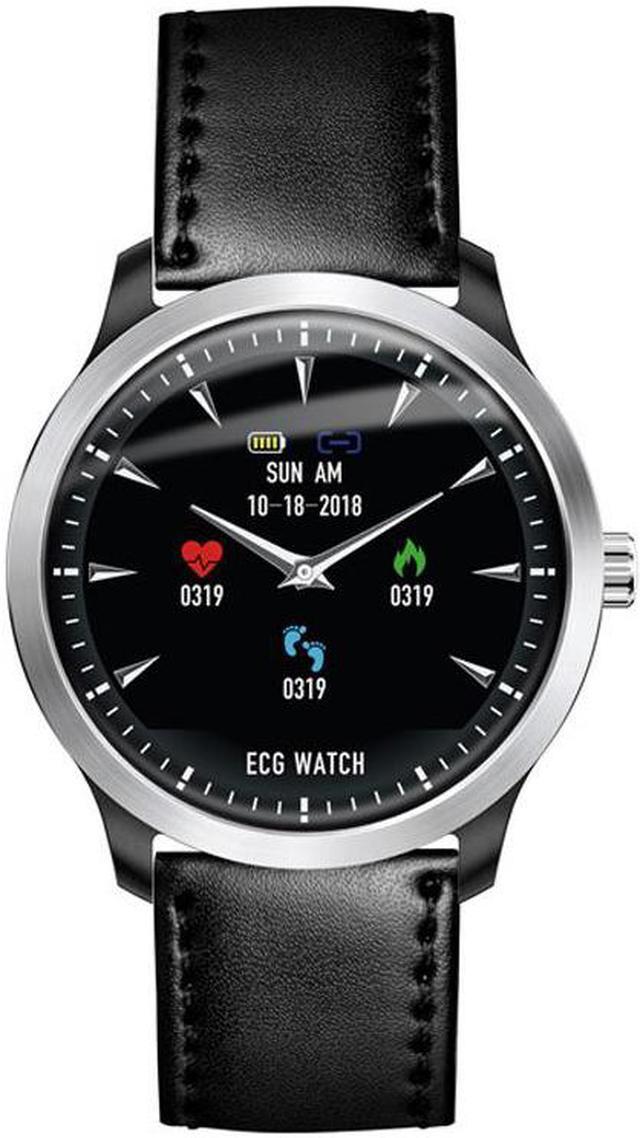 Alt view image 2 of 7 - TakeIt Men Smart Watch Bluetooth ECG PPG Smartwatch Color Screen Heart Rate Sleep Monitor Multi-sport Fitness Tracker Leather Strap for IOS Android