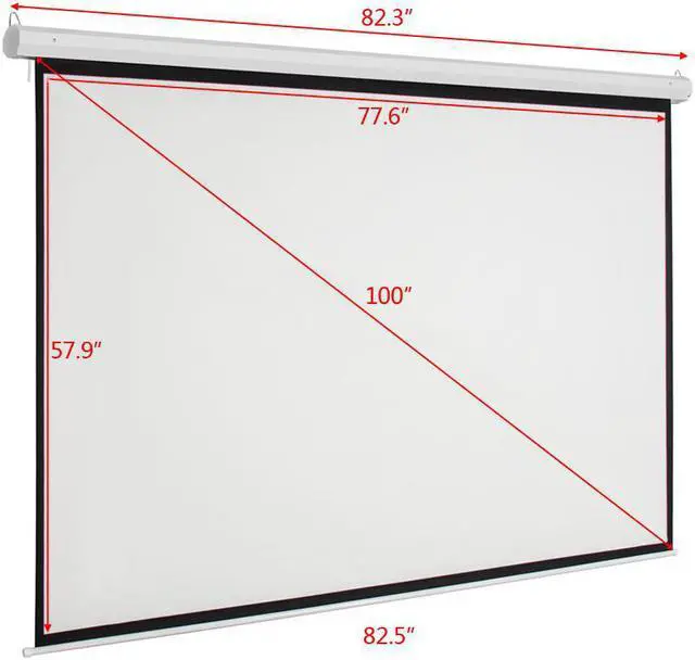 Alt view image 3 of 7 - TakeIt Manual Pull Down Projector Screen 100 Inch Diagonal 4:3 Diag 4K 8K 3D Ultra HDR HD Ready Home Theater Movie Theatre Projection Screen