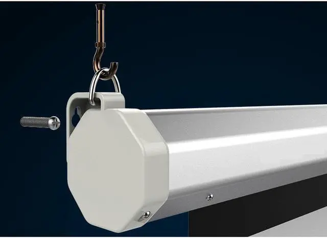 Alt view image 4 of 7 - TakeIt Manual Pull Down Projector Screen 100 Inch Diagonal 4:3 Diag 4K 8K 3D Ultra HDR HD Ready Home Theater Movie Theatre Projection Screen