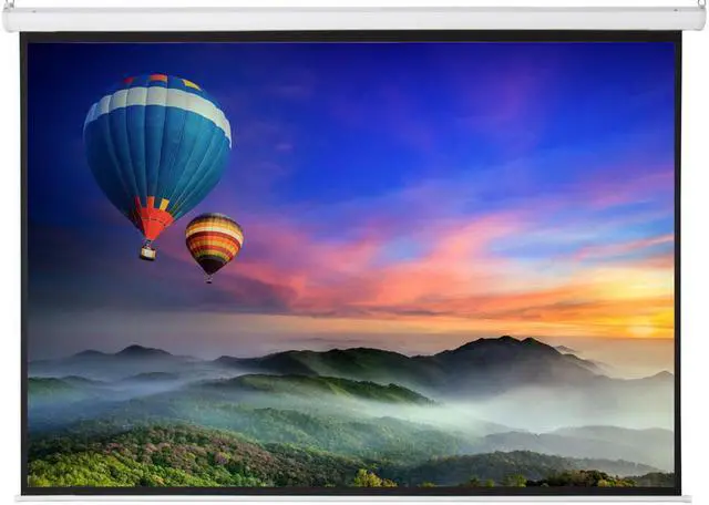 Alt view image 2 of 7 - TakeIt Manual Pull Down Projector Screen 100 Inch Diagonal 4:3 Diag 4K 8K 3D Ultra HDR HD Ready Home Theater Movie Theatre Projection Screen