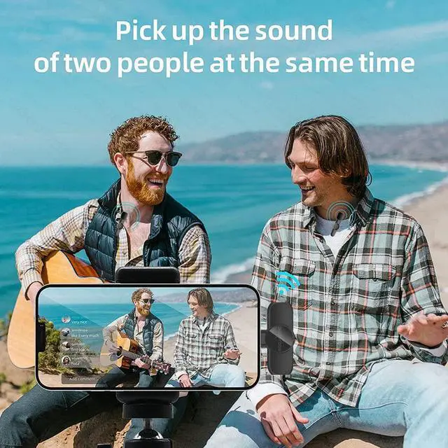 Alt view image 5 of 7 - TakeIt Wireless Lavalier Microphone Wireless Recording Micophones Mini Microphone for Phone iPad, Live Stream, Vlog, Interview, Plug-Play Lapel Microphone with Clip