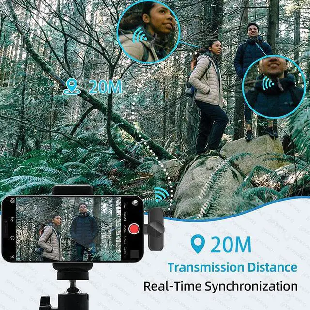 Alt view image 4 of 7 - TakeIt Wireless Lavalier Microphone Wireless Recording Micophones Mini Microphone for Phone iPad, Live Stream, Vlog, Interview, Plug-Play Lapel Microphone with Clip