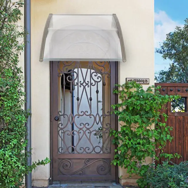 Alt view image 2 of 7 - TakeIt Front Door Awnings Window Canopy Exterior Door Eaves Sun Rain Protection Cover 39.38" x 32" x 9"