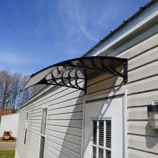 Alt view image 4 of 7 - TakeIt Door Window Awnings Canopy Exterior Front Door Eaves Sun Rain Protection Cover 39.38" x 37.8" x 9.8"