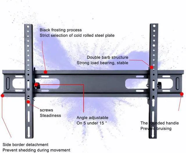 Alt view image 6 of 7 - TakeIt 39-70" Adjustable Wall Mount Bracket TV Stand with Spirit Level