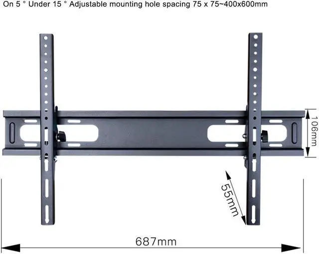 Alt view image 4 of 7 - TakeIt 39-70" Adjustable Wall Mount Bracket TV Stand with Spirit Level