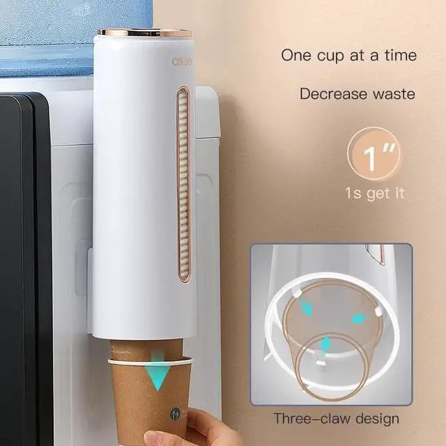 Alt view image 2 of 7 - TakeIt Cups Dispenser Wall Mount Pull Type Paper Cup Holder Cup Dropper for Disposable Small Cups for Home Office Kitchen