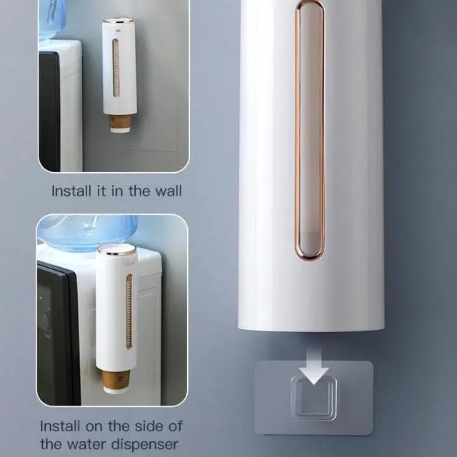 Alt view image 4 of 7 - TakeIt Cups Dispenser Wall Mount Pull Type Paper Cup Holder Cup Dropper for Disposable Small Cups for Home Office Kitchen