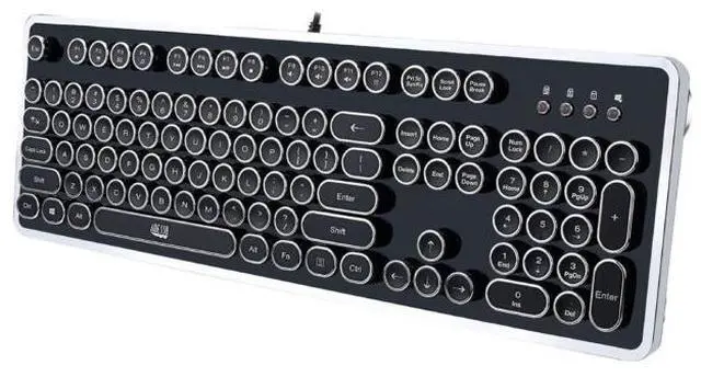 Alt view image 7 of 7 - ADESSO AKB-636UB ADESSO FANCY TYPEWRITER MECHANICAL USB KEYBOARD, RETRO ELEGANT DESIGN WITH ADJUS